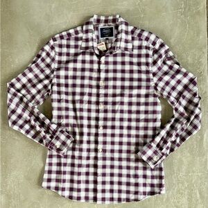 Charles Tyrwhitt Men’s ExtraSlim Fit Oxford Shirt. Purple/Whiye Plaid. NWT. Med.